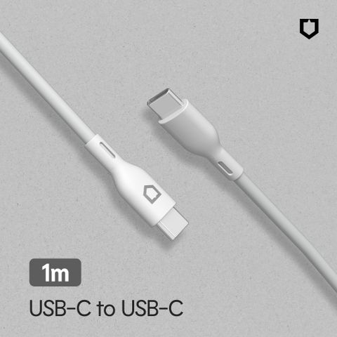 RHINOSHIELD 犀牛盾 USB-C to USB-C 白色傳輸充電線 1公尺