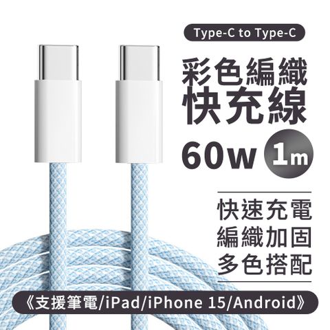 GIX PD《支援筆電 / iPad / 60W》 Type c 1M 蘋果 iPhone 15 適用 快充傳輸線