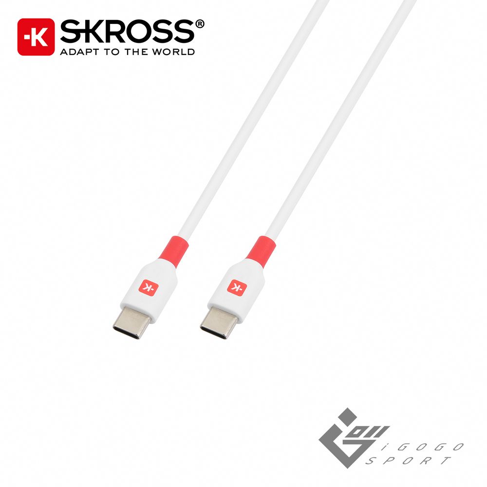 Skross 瑞士 Type-C to Type-C 100W 快充傳輸充電線 1.2m