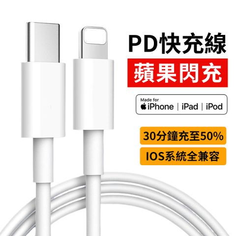 哥特斯 Type-C to Lightning 27W 充電傳輸線 快充充電線 PD快充線 2m (適用iPad/iPhone14/13)