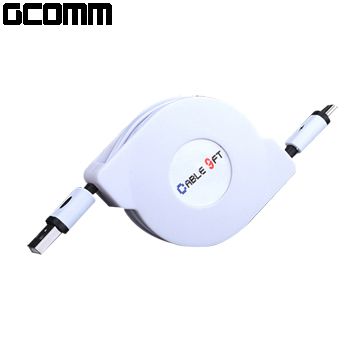 GCOMM  micro-USB 強固型充電傳輸伸縮扁線 (1.8米) 紳士黑