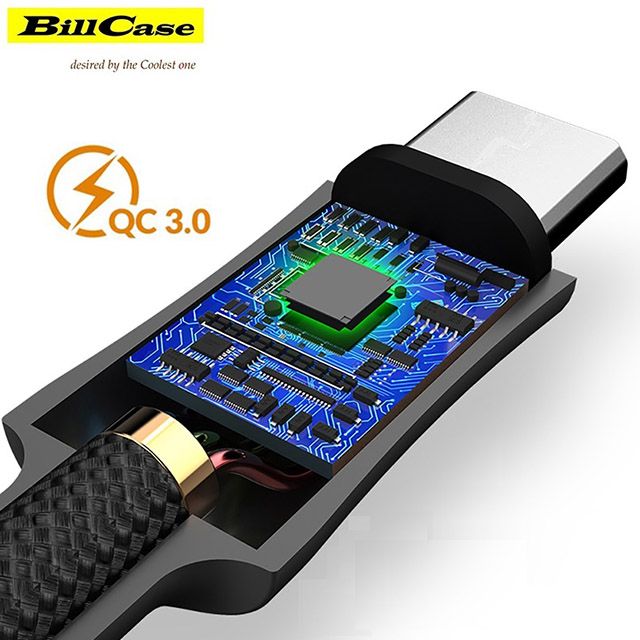 Bill Case   2019  全新 QC 3.0 Micro-USB 2.4A 極速充電數據傳輸線 - 100公分