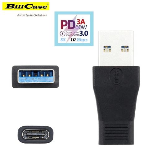 Bill Case 2021 GaN n Roses 全新 黑霸10 Gbps 終極多功 Type-C 轉 USB 3.1 輕量閃充轉接頭  USB-IF 認證專業製造商