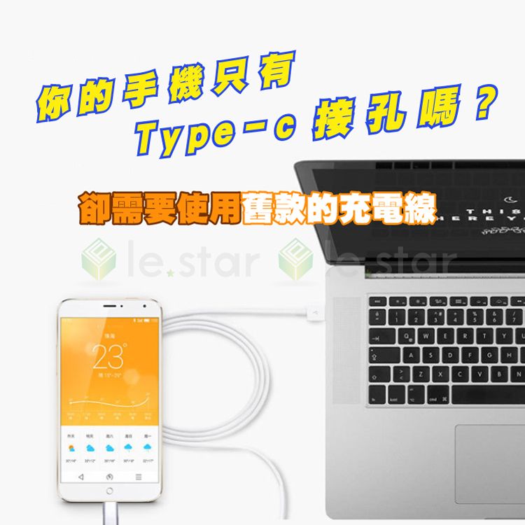 Lestar  Apple Lightning 8Pin 母 轉 Type-C 公 轉接頭