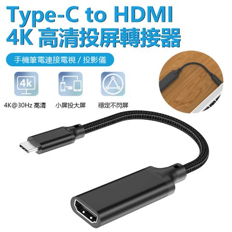 Sily Type-C to HDMI 高清投屏轉接器 4K@30Hz視頻轉換器線 HDTV轉接頭