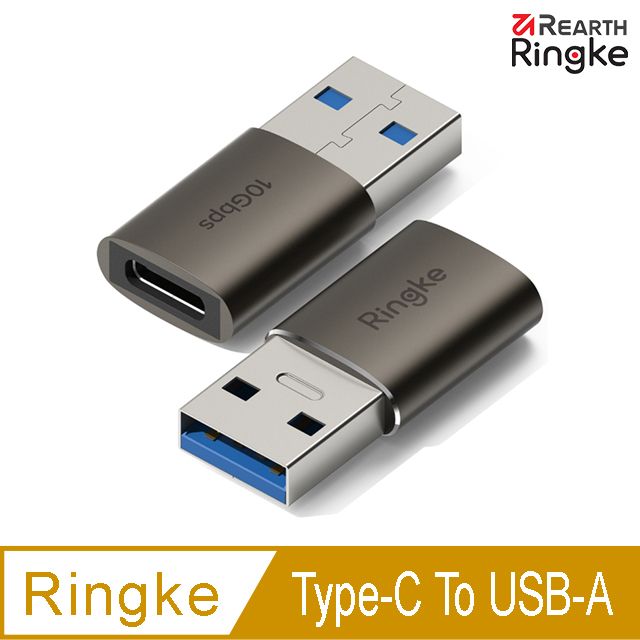 Ringke Type-C to USB-A USB-3.2 Gen-2 QC3.0 10Gbps 3A [USB 3 C to A OTG Adapter] 鋁合金快充配接適配器轉接頭2入