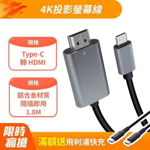【ZA喆安】Type C 4K60影音轉接線