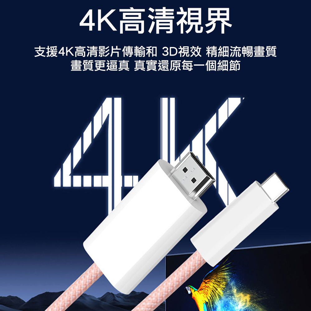  USB-C Type-C轉HDMI數位影音轉接線 USB-C 3.0/3.1接口設備系列適用 蘋果APPLE iphone 15 Pro Max Plus系列 SAMSUNG LG SONY HTC TYPE-C接口手機平板筆電適用