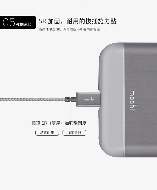 Moshi Integra™ 強韌系列USB-C to USB-A 耐用充電/傳輸編織線- PChome