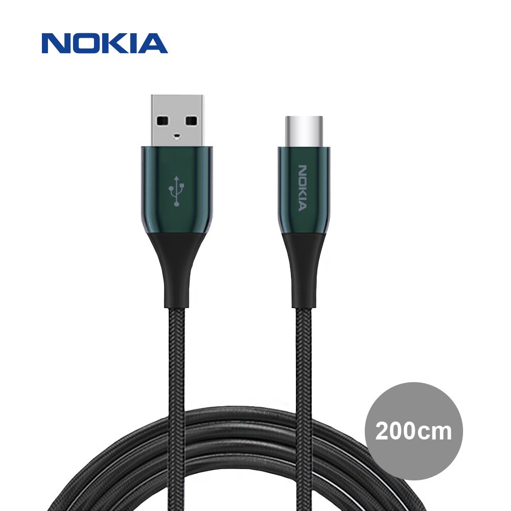 Nokia 諾基亞   經典極速充電線 夜幕綠Type C 200CM 2A P8201A GN