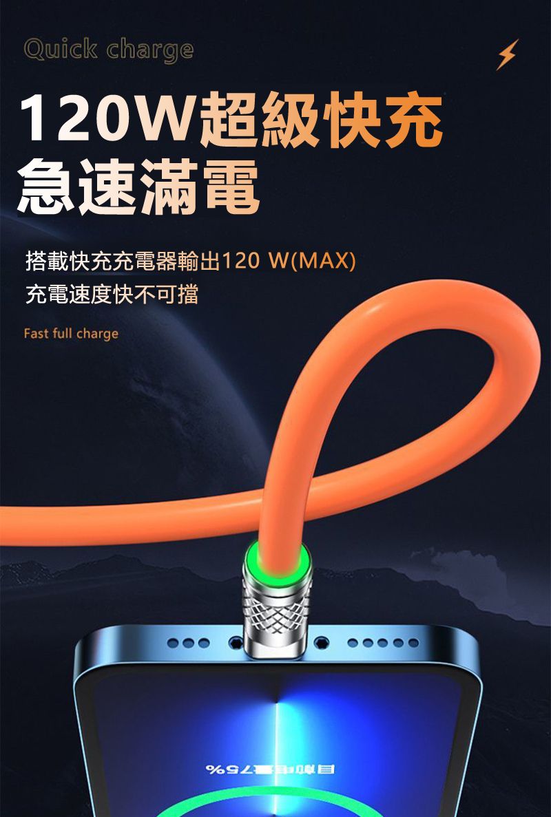 Quick charge120W超級快充急速滿電搭載快充充電器輸出120W(MAX)充電速度快不可擋Fast full charge