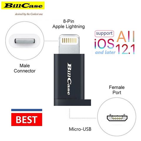 Bill Case 2019 高階 Micro USB to Lightning 迷你 OTG 轉接頭