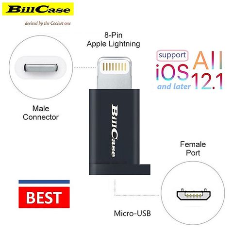 Bill Case 2019  高階 Micro USB to Lightning 迷你 OTG 轉接頭