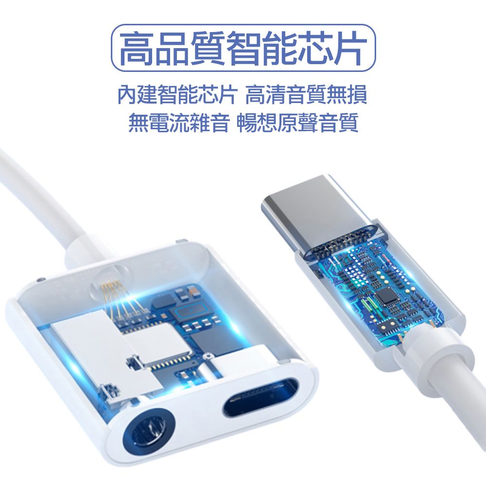  USB-C Type-C轉3.5mm音樂加充電轉接頭 一轉二轉接線 iphone 16/15 Pro Max 系列TYPE-C接口手機平板適用