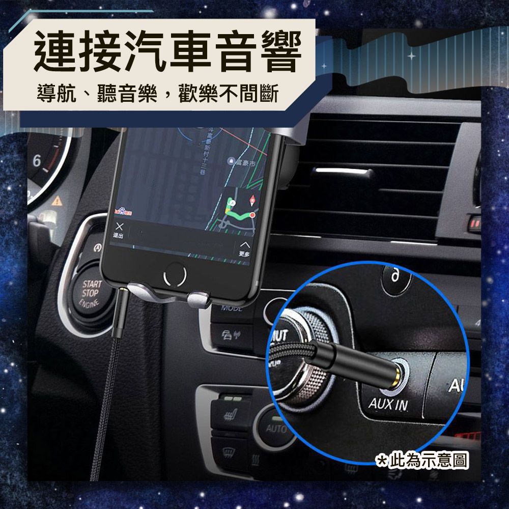 Bravo-u 高保真無延遲 3.5mm 公對母 AUX音源延長線 50cm