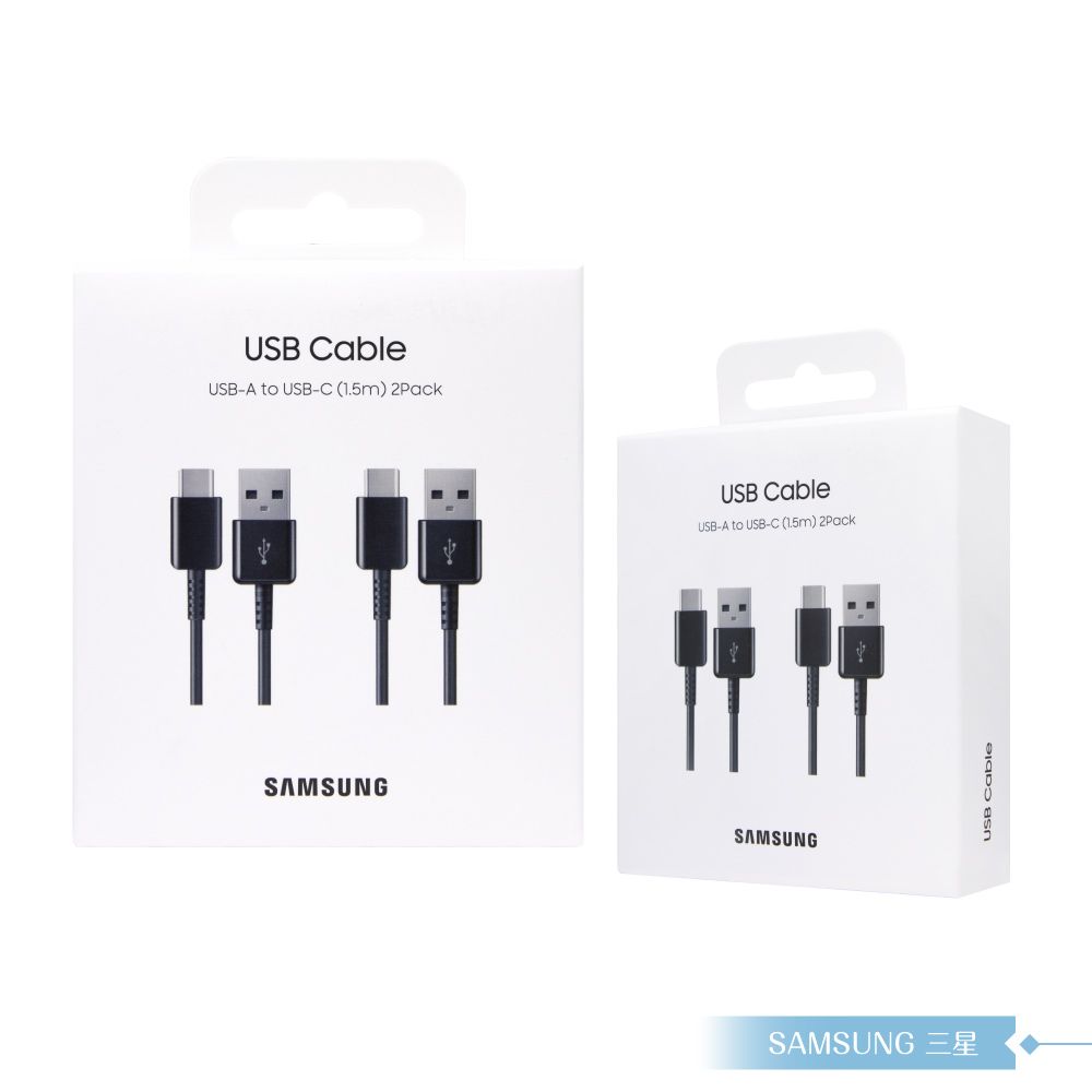 Samsung 三星  原廠 USB Type-C 傳輸線 (2入組) 1.5M【公司貨】新款黑