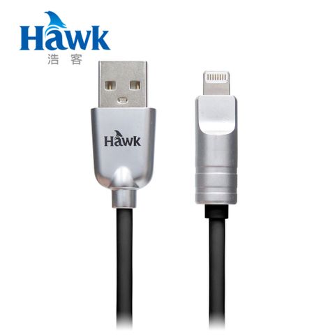 Hawk 浩客 Lightning充電傳輸線25CM MFI 黑