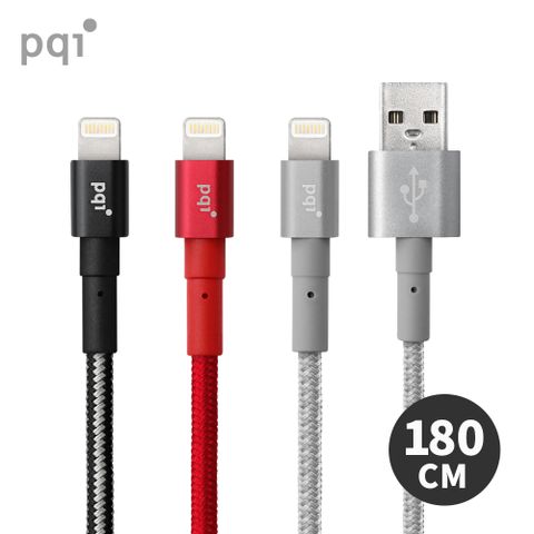 【PQI】MFI認證 USB to Lightning 編織充電線 180cm (i-Cable Ultimate Toughness)