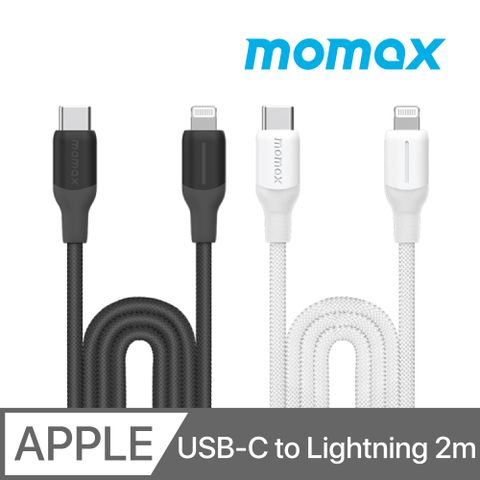 MOMAX 摩米士 1-Link Flow MFi認證 USB-C to Lightning 編織充電線 2m