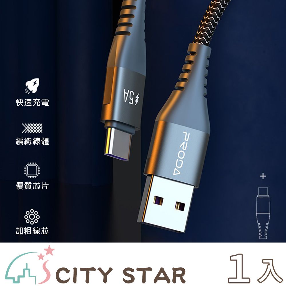 CITY STAR Type-c 5A PD快充充電線(1.5M)