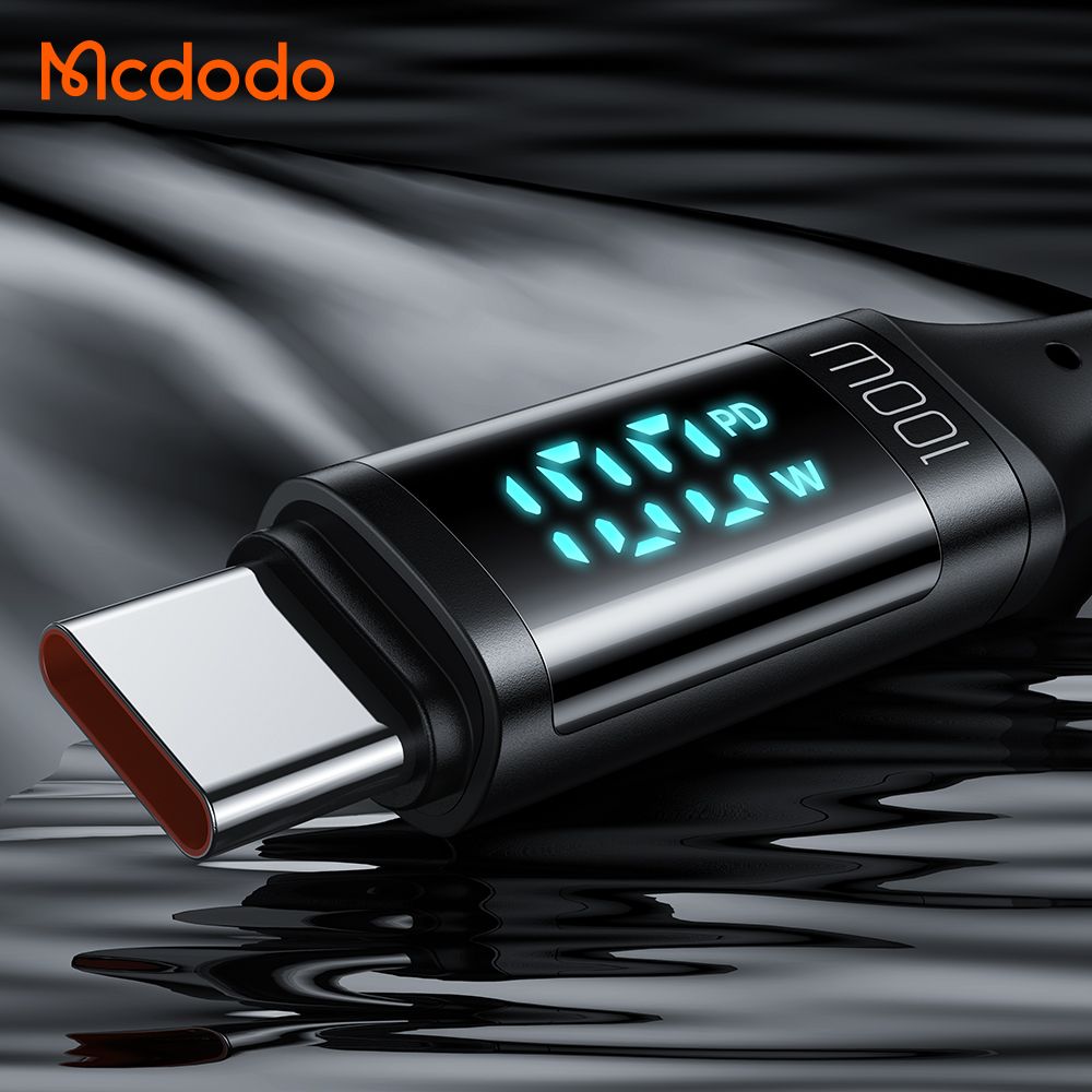 Mcdodo 麥多多  急速 PD 100W LED曲面顯示 雙向USB-C快充/傳輸 編織線 1.2m