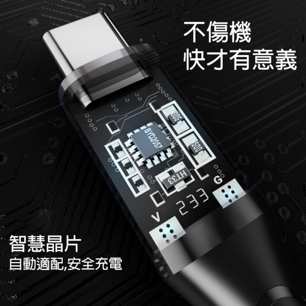  UKKO 急速 PD 100W 數字顯示 充電+傳輸 編織線 1.2m (黑)