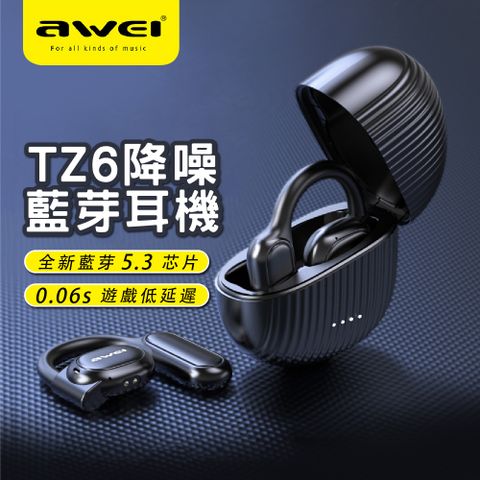 AWEI 用維 TZ6 耳掛式無線耳機 OWS開放式空氣傳導 高質感真藍牙耳機 (ENC通話降噪/V5.3/IPX4)