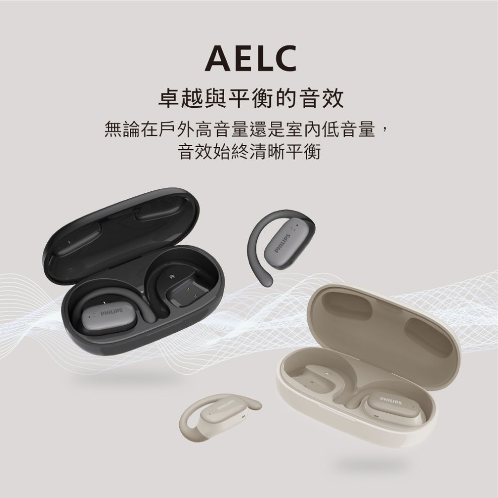 PHILIPS 飛利浦 長續航開放式真無線運動耳機 TAT3708