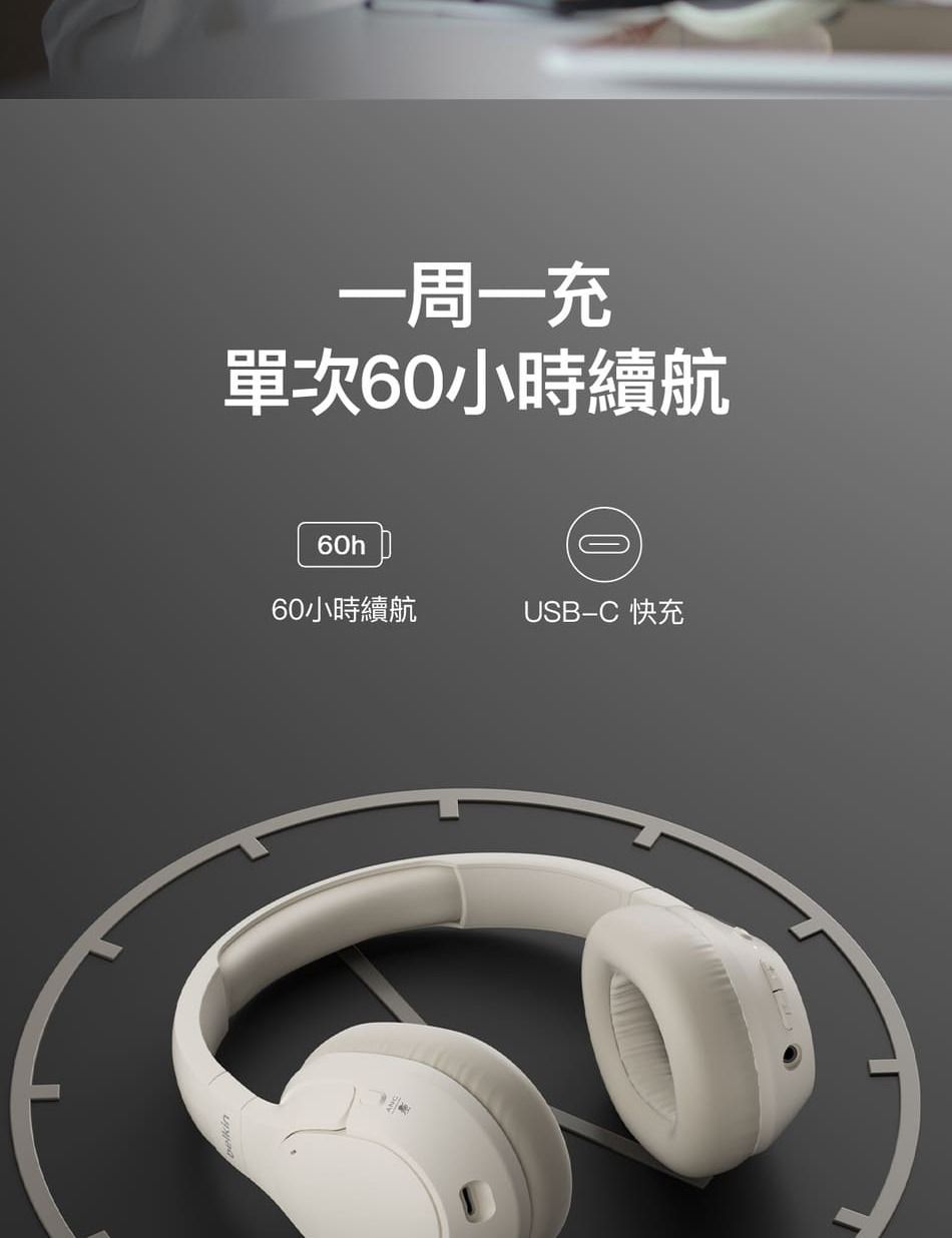 一周一充單次60小時續航60h60小時續航USBC 快充