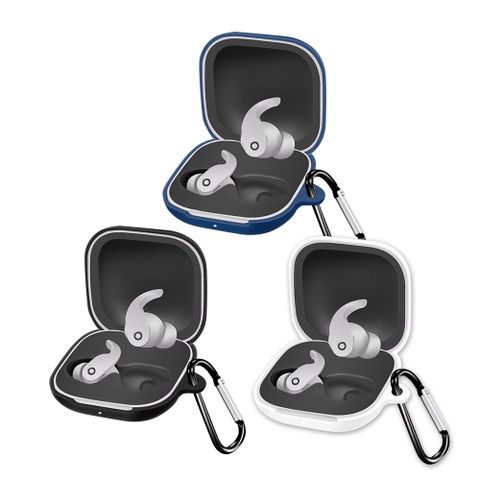 Beats Fit Pro 藍牙耳機專用 矽膠保護套(附扣環)-黑色