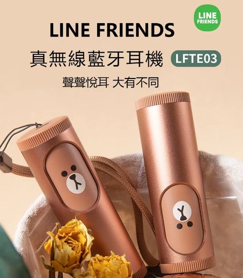 Line Friends 真無線藍牙耳機 LFTE03 IPX4防水 降噪藍牙耳機 熊大版