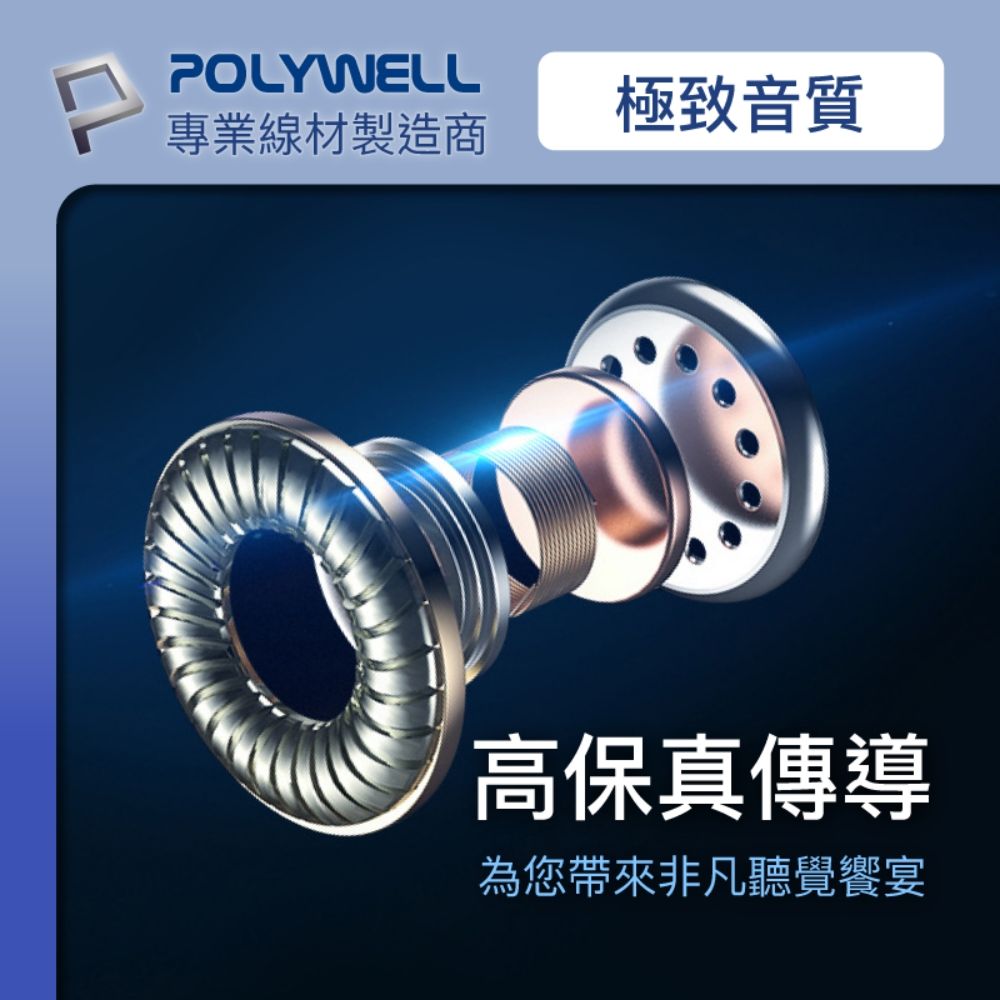POLYWELL 寶利威爾 3.5mm耳塞式有線耳機 + Type-C To 3.5mm母轉接線 有通話功能