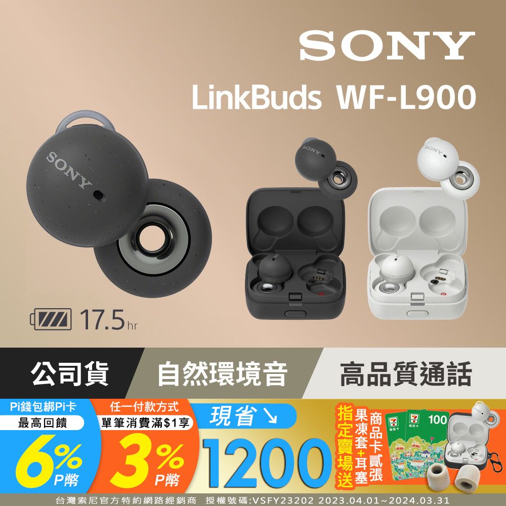 SONY WF-L900 灰色真無線藍牙耳機LinkBuds - PChome 24h購物