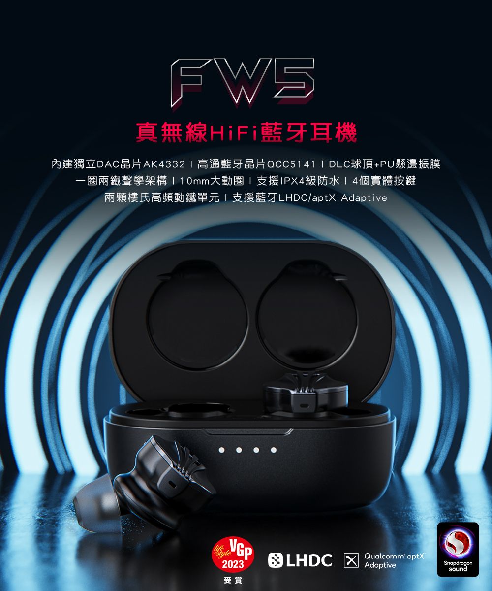 FiiO FW5 真無線HiFi藍牙耳機- PChome 24h購物