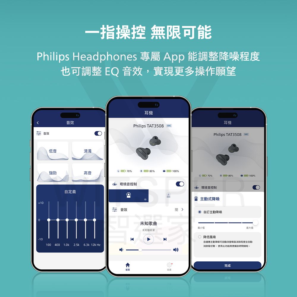 PHILIPS 飛利浦 TAT3508 主動降噪真無線藍牙耳機聲聲入耳 靜享非凡