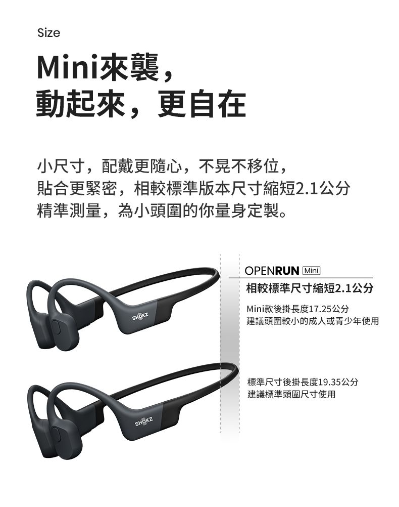 SHOKZ OPENRUN MINI(S804)骨傳導藍牙運動耳機-曜石黑- PChome 24h購物