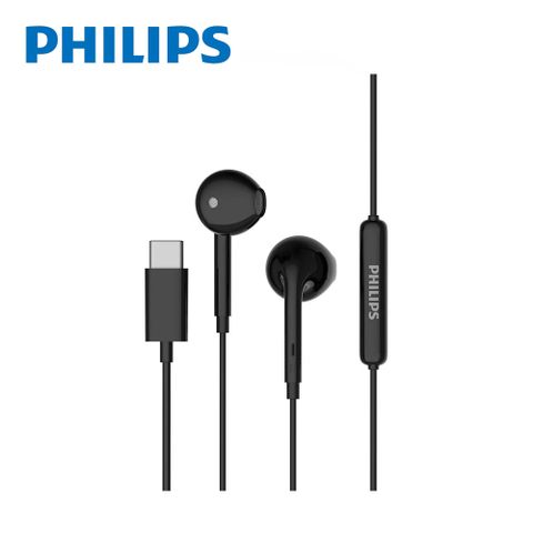 Philips 飛利浦 TAE1018 強力低音 Type C 耳塞式耳機 黑色