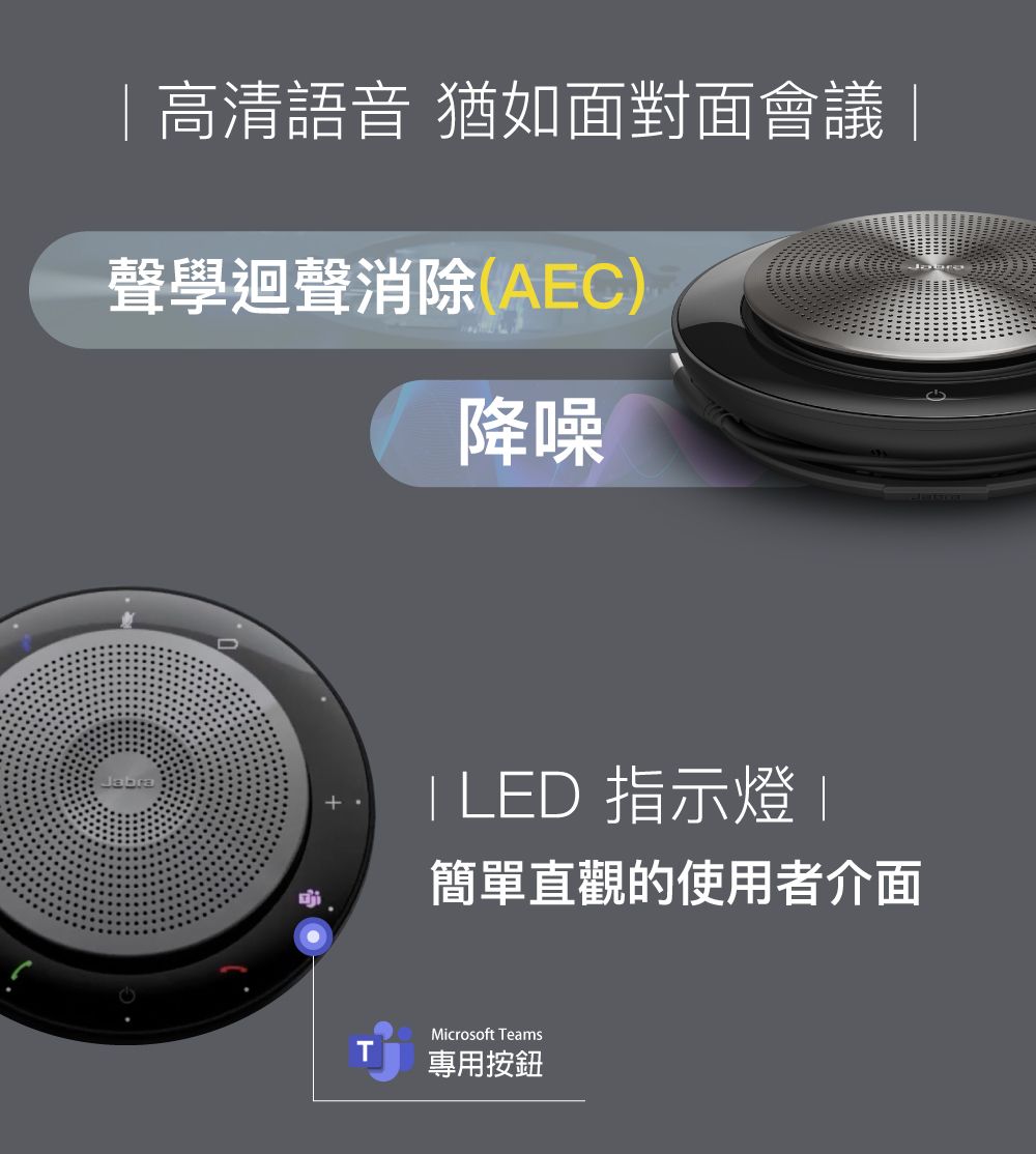 Jabra】Speak 750 MS無線穿接式遠距會議電話揚聲器(藍牙喇叭揚聲器內建