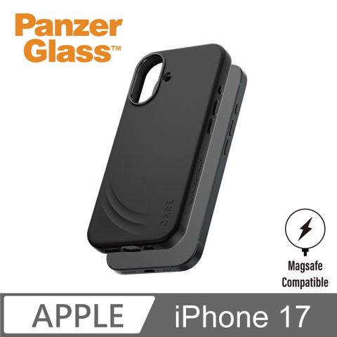 【PanzerGlass】iPhone 17 6.3吋 FLOW 親膚磁吸防摔殼金屬鍵款(黑)