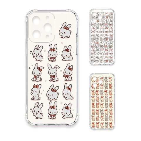 TRON iPhone 17 Pro 兔子可愛動作排排系列 四角防摔 軟殼 手機殼