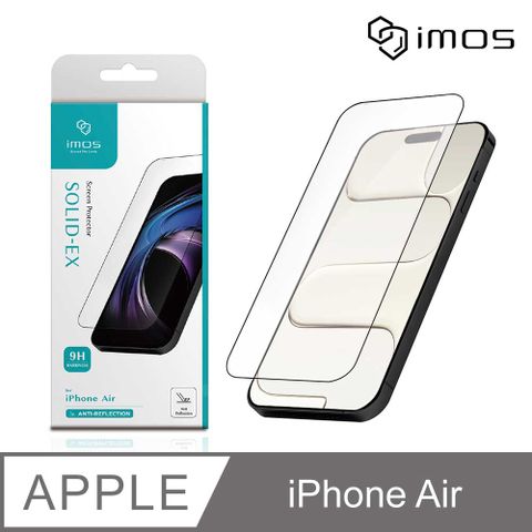 iMOS Apple iPhone Air 6.5吋 2.5D AR低反光黑邊螢幕玻璃保護貼