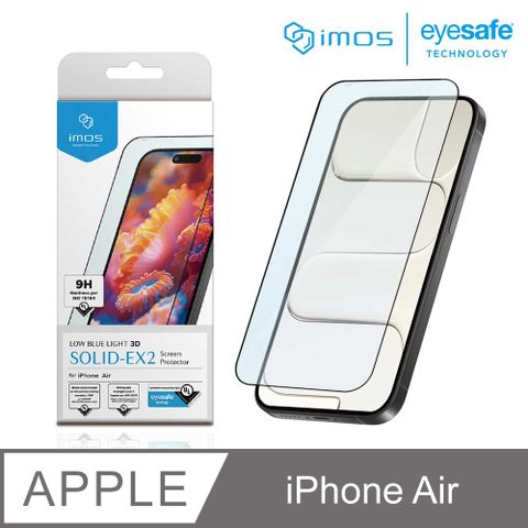 iMOS Apple iPhone Air 6.5吋 美國UL認證 3D透明RPF80低藍光黑邊螢幕保護貼