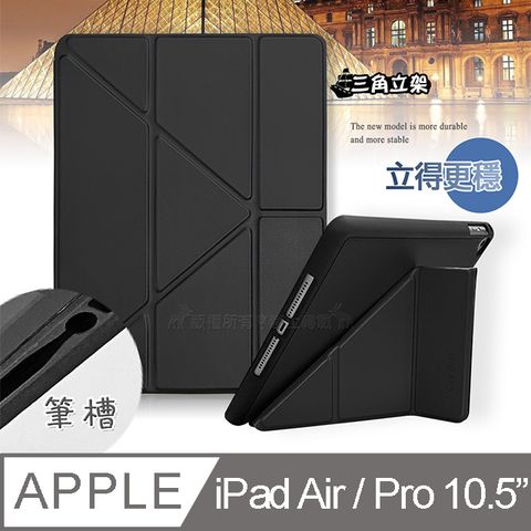 CITY BOSS CITY都會風 2019 iPad Air/ iPad Pro 10.5吋 共用  三折Y折立架皮套(質感黑)