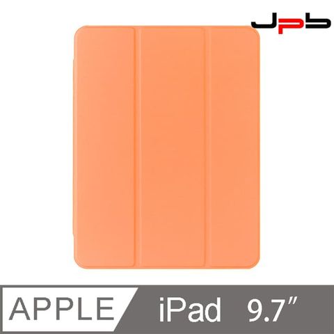 PU [ JPB ] iPad Air 1/2 9.7吋 - 三折磁吸筆槽平板保護套 - 橙色