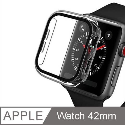 IN7 Apple Watch Series 3 手錶防摔電鍍保護殼 PC+鋼化膜 保護套42mm-透明