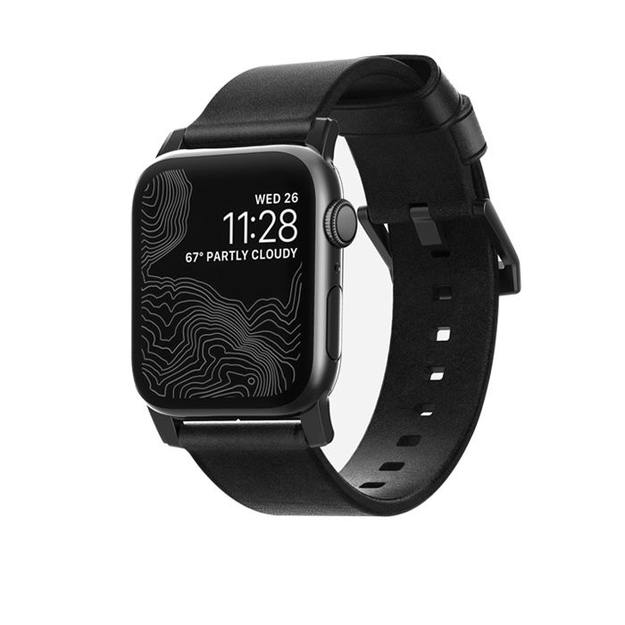 美國NOMADxHORWEEN(Apple Watch專用質樸黑皮革錶帶)-摩登黑- PChome