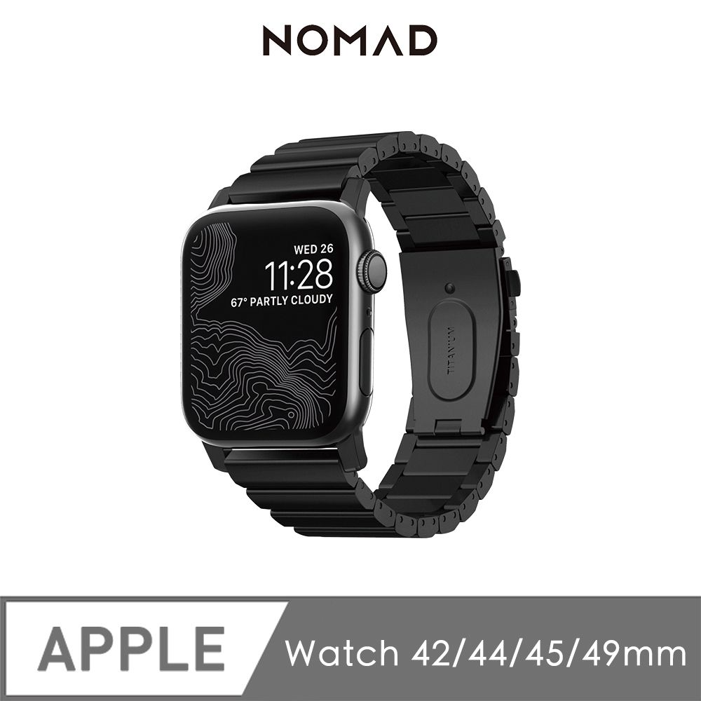 NOMAD 美國 APPLE WATCH不鏽鋼錶帶(黑)49/46/45/44mm(1-10代 & SE & Ultra1-2 適用)