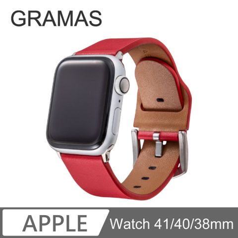 Gramas Apple Watch 38/40/41mm 義大利真皮錶帶-紅