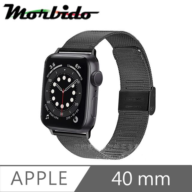 Morbido 蒙彼多  Apple Watch 6/SE 40mm不鏽鋼編織卡扣式錶帶 黑