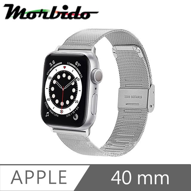 Morbido 蒙彼多  Apple Watch 6/SE 40mm不鏽鋼編織卡扣式錶帶 銀